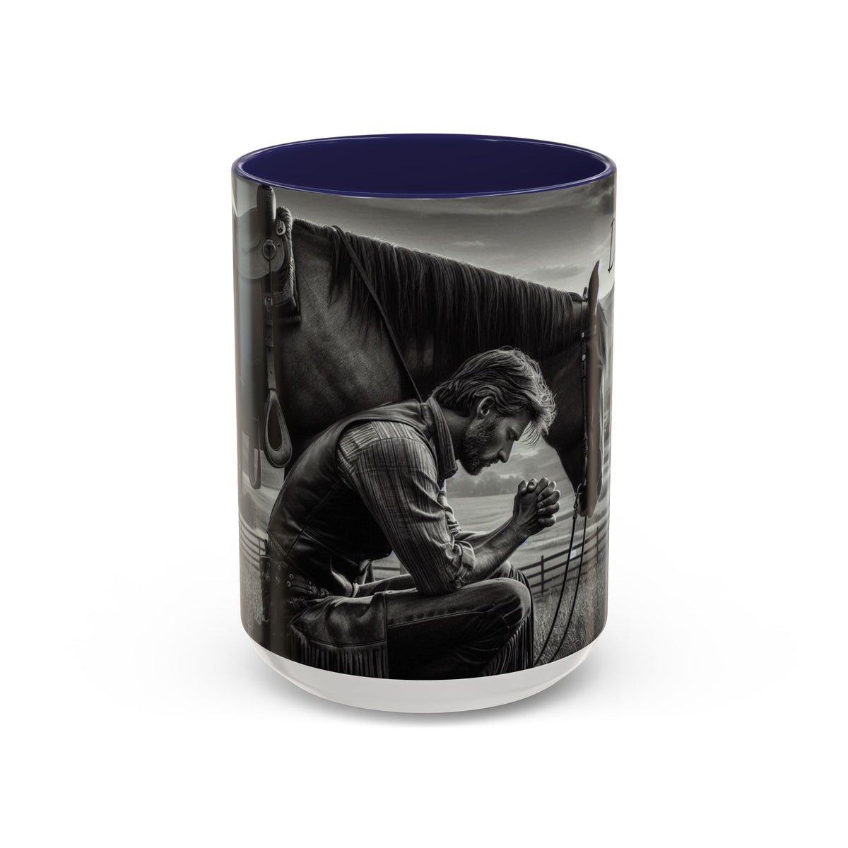Praying Cowboy Inspirational Coffee Mug, Western Theme Mug