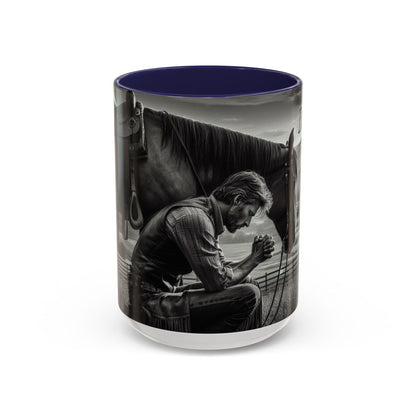 Praying Cowboy Inspirational Coffee Mug, Western Theme Mug