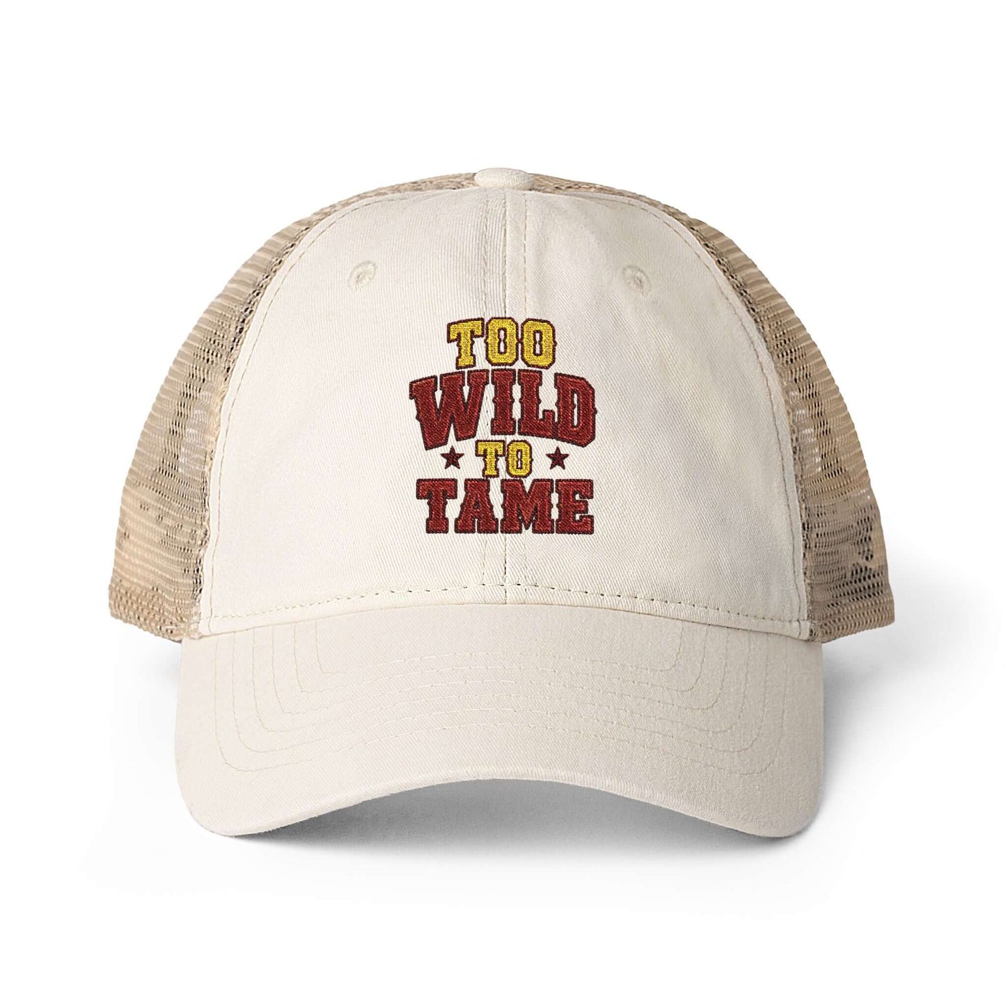 Women's Washed Mesh Hat Cowgirl Chic Ball Cap, Too Wild to Tame Hat