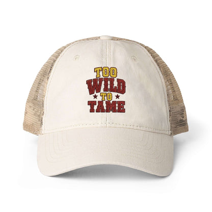 Women's Washed Mesh Hat Cowgirl Chic Ball Cap, Too Wild to Tame Hat