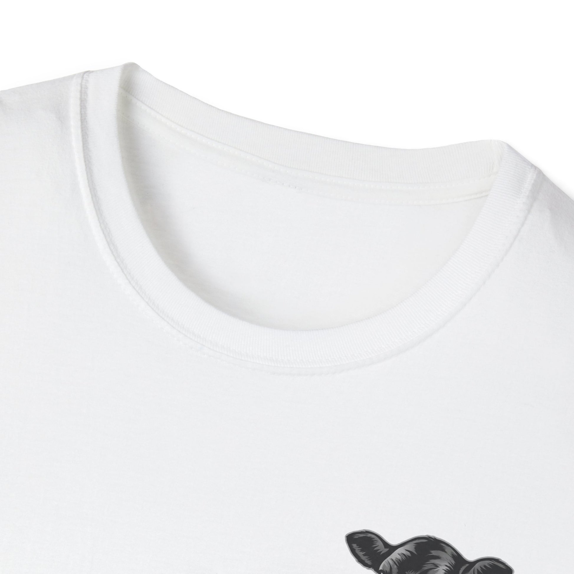 Close-up of the Farm Life T-Shirt neckline featuring a comfortable crewneck design, perfect for ranchers and cowboys.