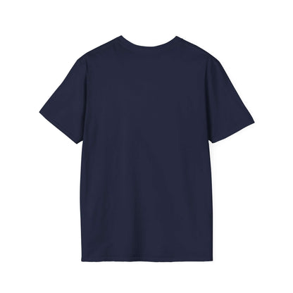 Back view of Working Cows Humor T-Shirt in navy color, showcasing a classic crewneck design for farm humor lovers.