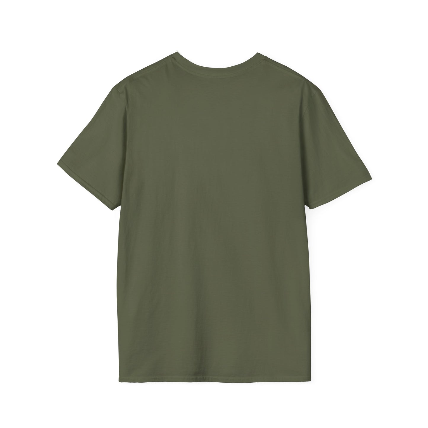 Back view of a Farm Life T-Shirt in olive green, perfect for ranchers and outdoor enthusiasts.