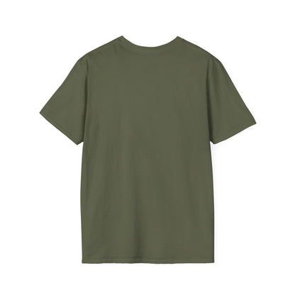 Back view of a Farm Life T-Shirt in olive green, perfect for ranchers and outdoor enthusiasts.