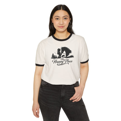 Horse Lover T-Shirt - Here's My Happy Place Tee for Women
