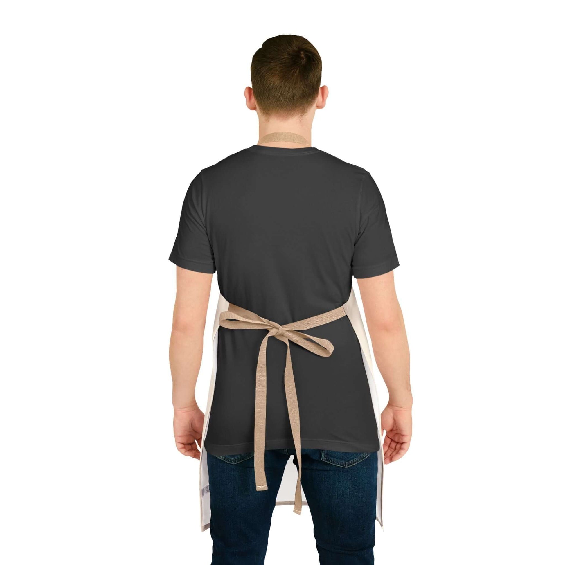 Ranch Dad Apron showing the back view on a model, perfect for BBQs and Father's Day celebrations.