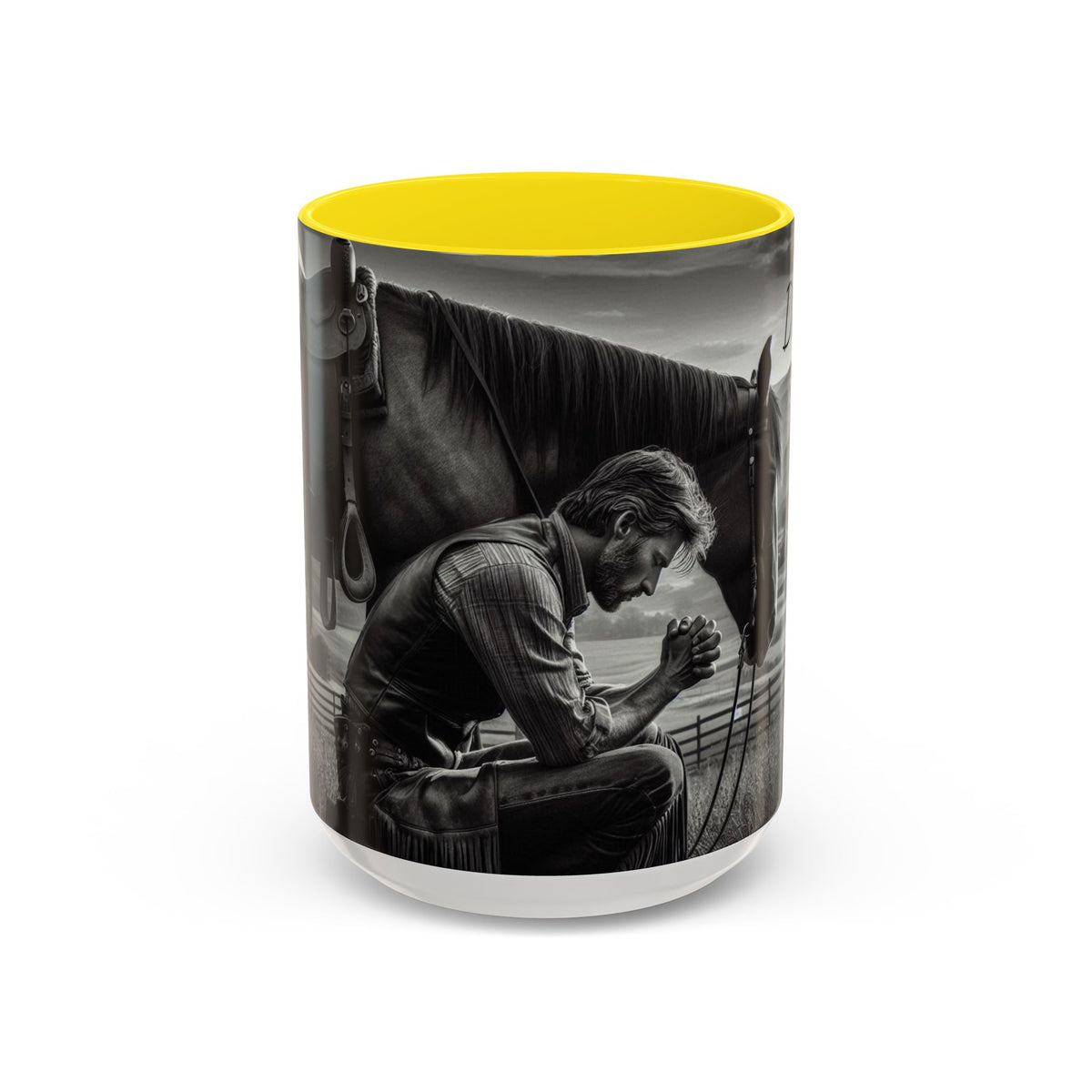Praying Cowboy Inspirational Coffee Mug, Western Theme Mug