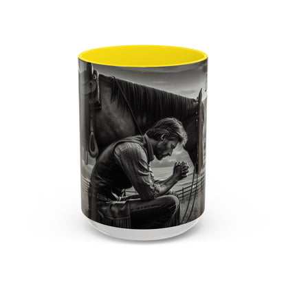Praying Cowboy Inspirational Coffee Mug, Western Theme Mug