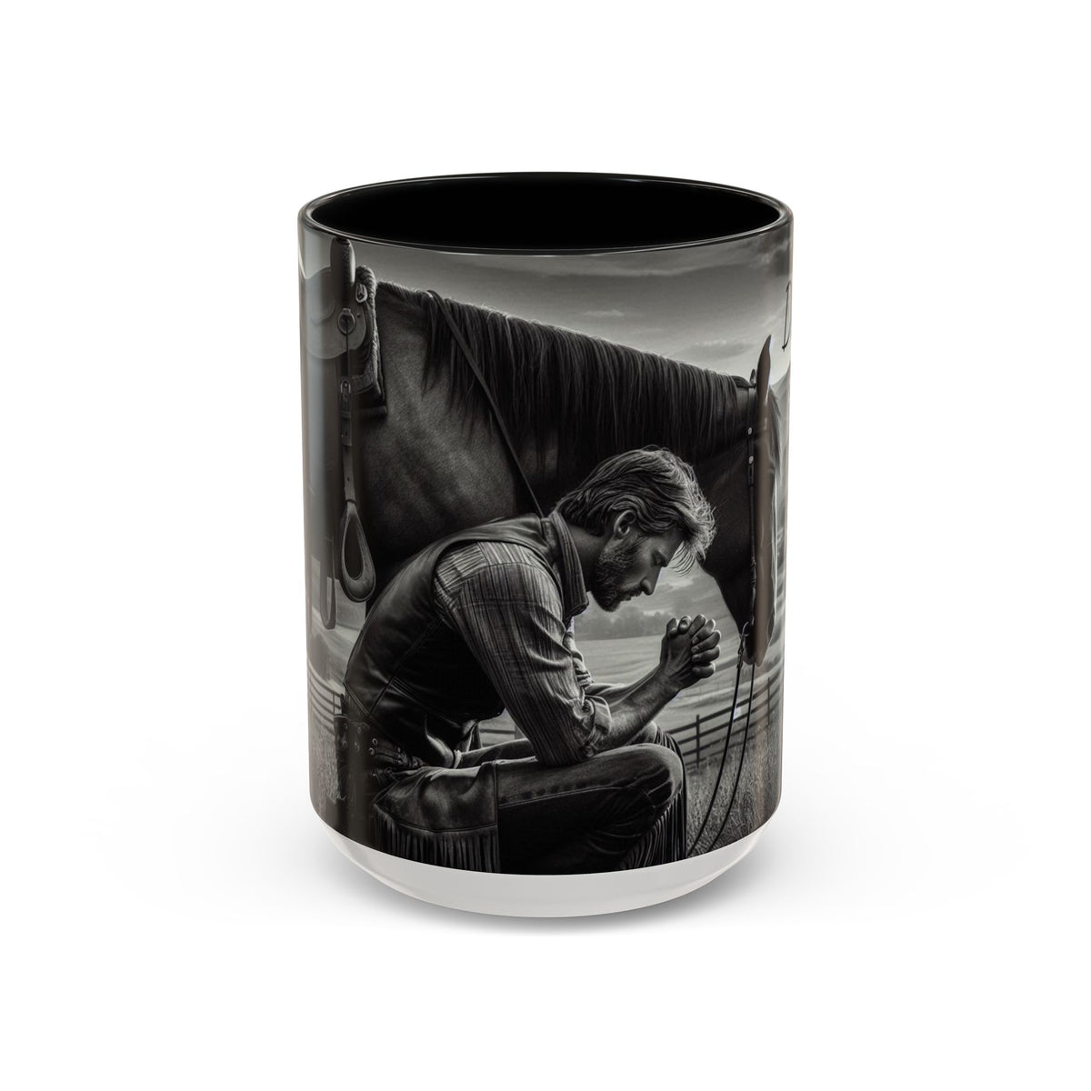 Praying Cowboy Inspirational Coffee Mug, Western Theme Mug