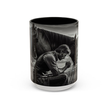 Praying Cowboy Inspirational Coffee Mug, Western Theme Mug
