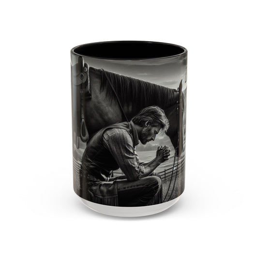 Praying Cowboy Inspirational Coffee Mug, Western Theme Mug