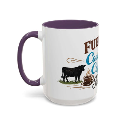 Cow Lovers Mug with cow and coffee graphics, perfect for farm lovers enjoying their morning coffee.