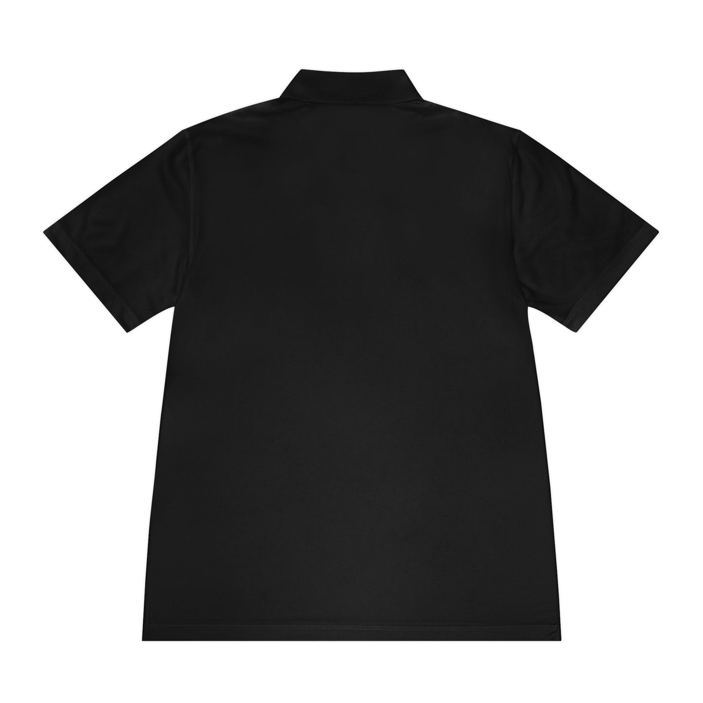 Back view of Personalize Sport Polo Shirt in black, designed for ranch hands with moisture-wicking fabric.