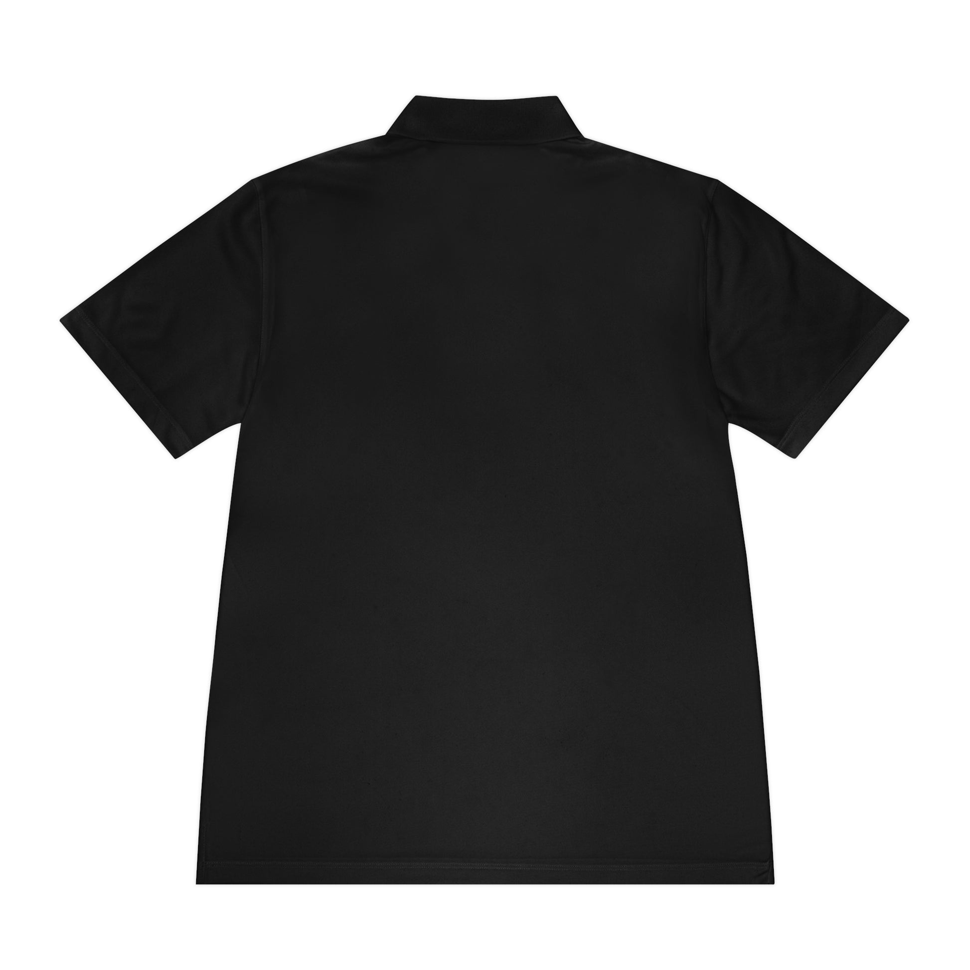 Back view of Personalize Sport Polo Shirt in black, designed for ranch hands with moisture-wicking fabric.