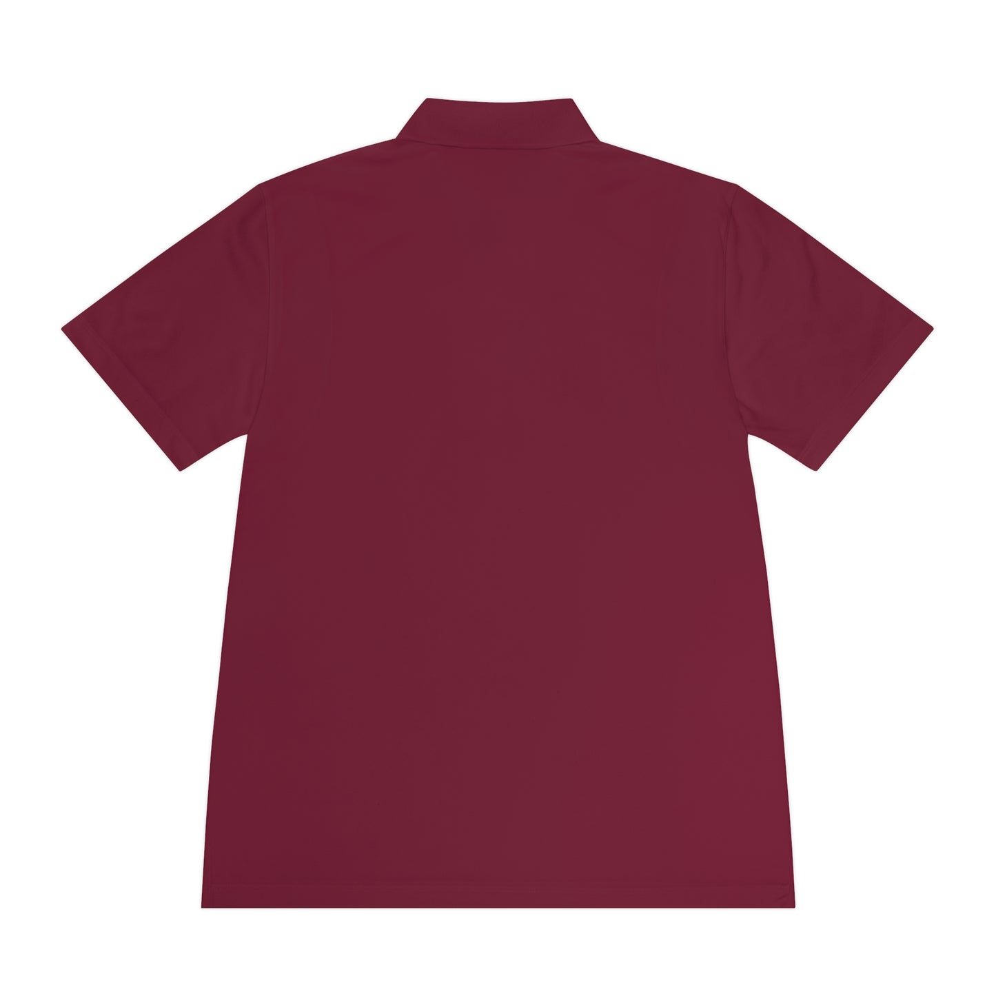 Back view of Personalize Sport Polo Shirt in maroon color, showcasing lightweight and breathable fabric.