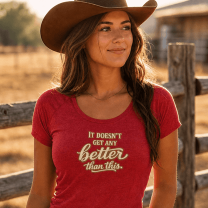 Funny Cowgirl T Shirts for Women featuring a scoop neck raglan tee with a confident slogan.
