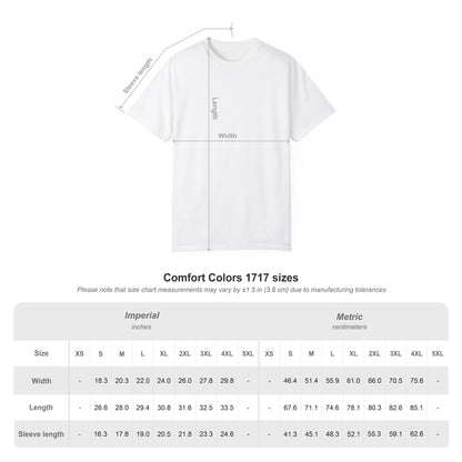 Size chart for Rancher T-Shirt, including width and length measurements in inches and centimeters.
