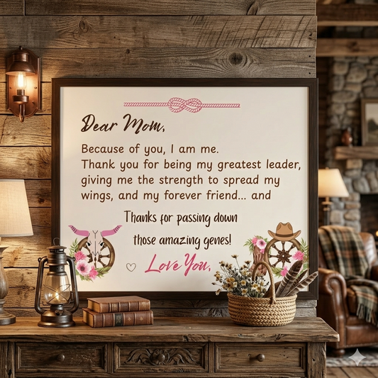 Mother's Day Heart Felt Poster Gift with heartfelt message for mom, perfect for home decor and expressing love.