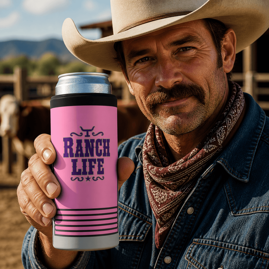 Slim Beverage Holder, Slim Can Cooler, Western Gifts for Men