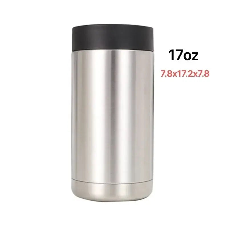 Insulated Stainless Steel Beverage Holder, 17oz size for keeping beverages cold.