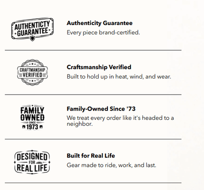 Hat Country authenticity guarantee and craftsmanship verified features with family-owned since '73 and designed for real life.