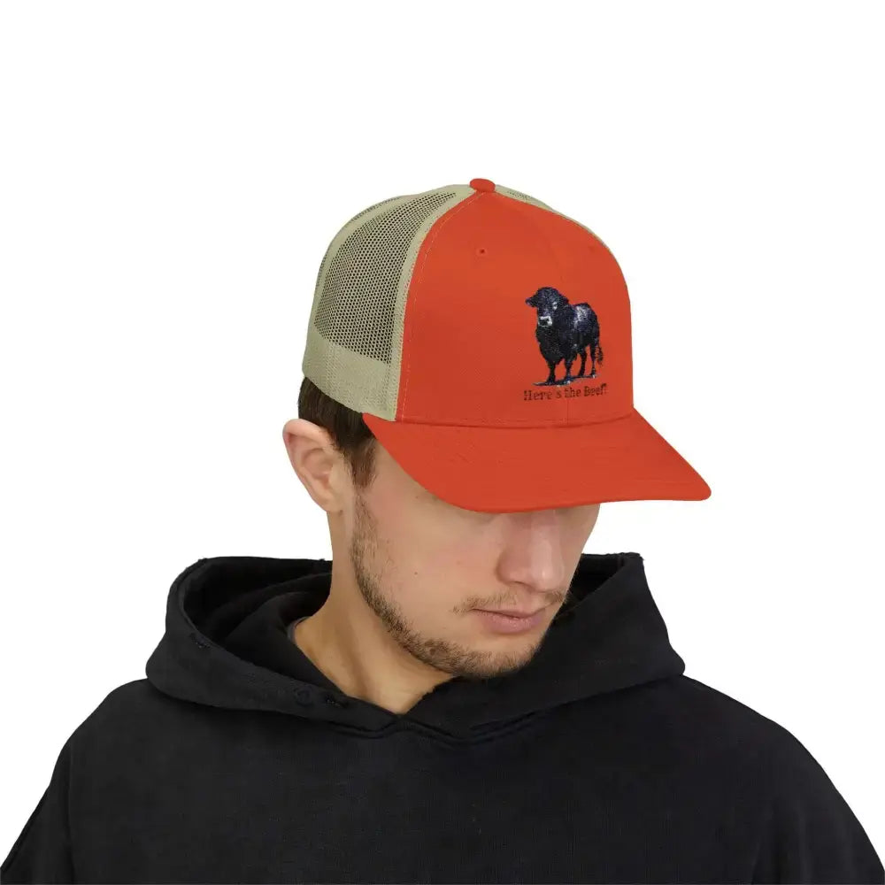 Black Angus Bull Snapback Truckers Hat Farmers and Rancher Cap - Hats