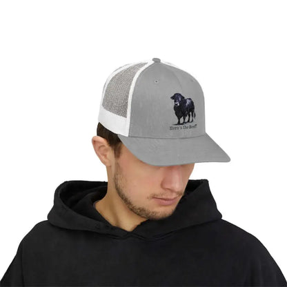 Black Angus Bull Snapback Truckers Hat Farmers and Rancher Cap - Hats