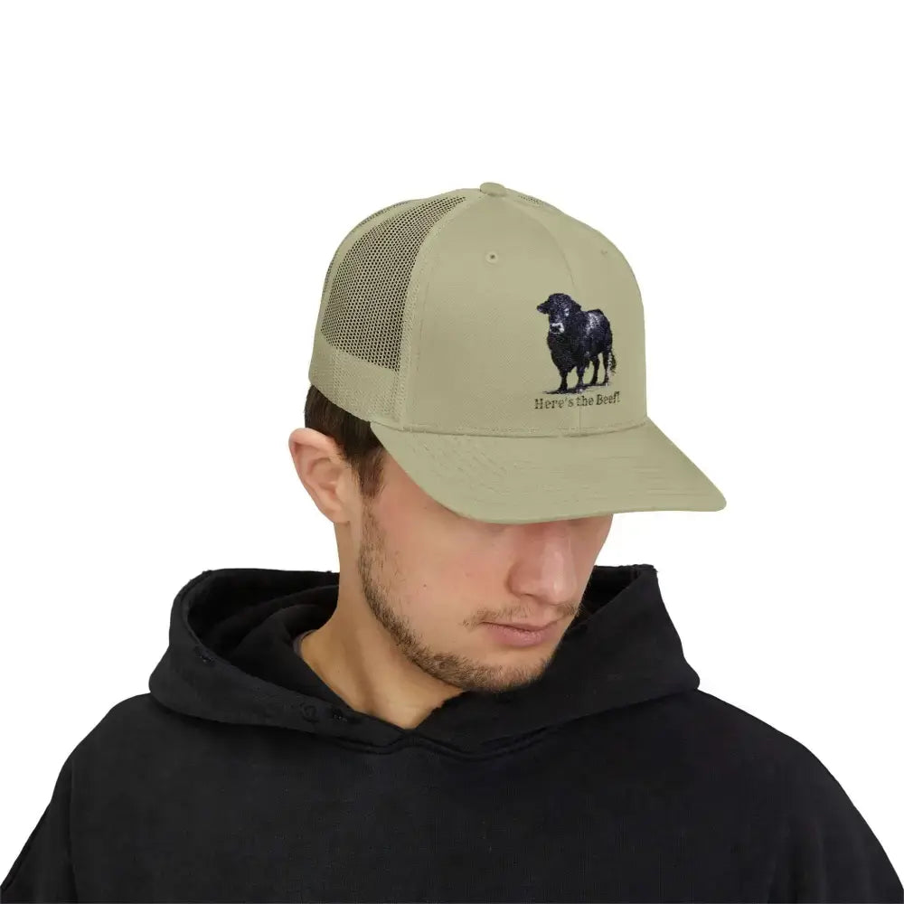 Black Angus Bull Snapback Truckers Hat Farmers and Rancher Cap - Hats