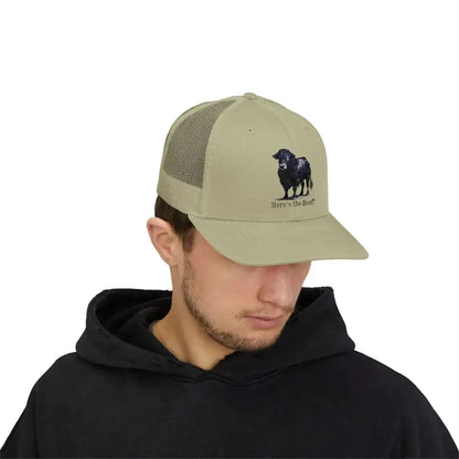 Black Angus Bull Snapback Truckers Hat Farmers and Rancher Cap - Hats