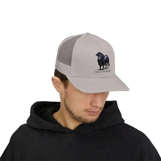 Black Angus Bull Snapback Truckers Hat, Farmers and Rancher Cap - The Best New Thing