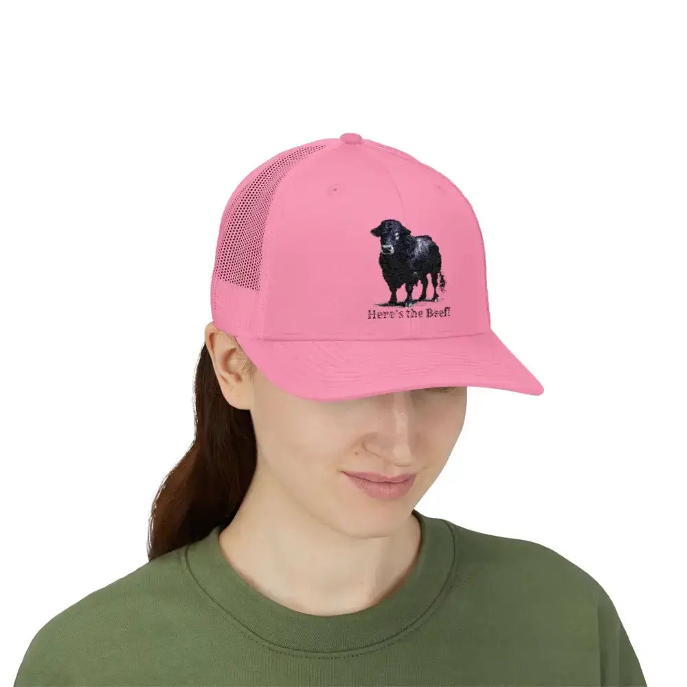 Black Angus Bull Snapback Truckers Hat Farmers and Rancher Cap - Hats