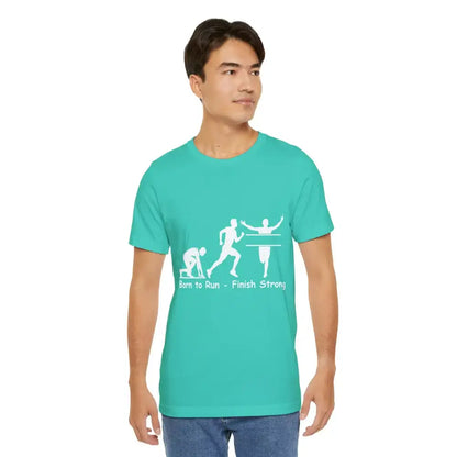 Born to Run Unisex Jersey Short Sleeve Shirt Runner Track Jogging T-Shirt Fitness Shirt - T-Shirt