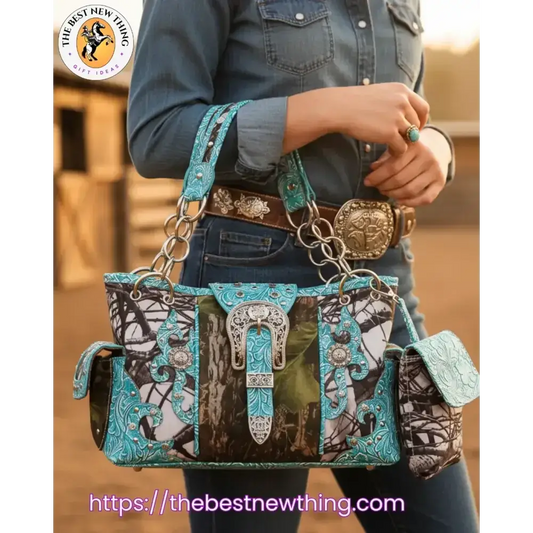 Camouflage Buckle Purse and Matching Wallet Set, Western Handbags - The Best New Thing
