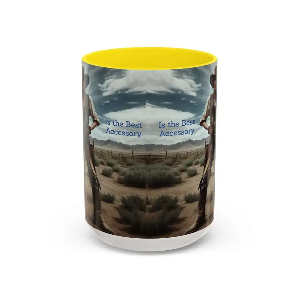 Country Girl Coffee Mug A Cowgirl Knows a Horse is the Best Accessory 15oz Cowgirl Coffee Mugs - 15oz / Yellow - Mugs