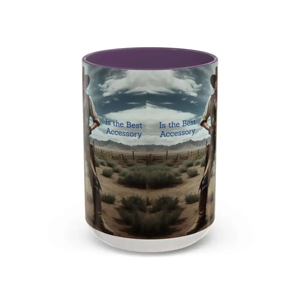 Country Girl Coffee Mug A Cowgirl Knows a Horse is the Best Accessory 15oz Cowgirl Coffee Mugs - 15oz / Purple - Mugs