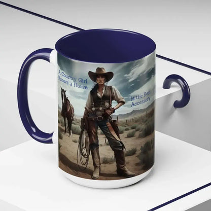 Country Girl Coffee Mug A Cowgirl Knows a Horse is the Best Accessory 15oz Cowgirl Coffee Mugs - Mugs