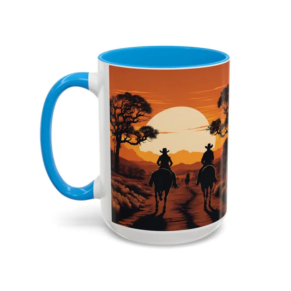 Country Western Mug Ride into the Sunset Inspirational Coffee Mug 15oz 2 Sided Cup Design - Mugs
