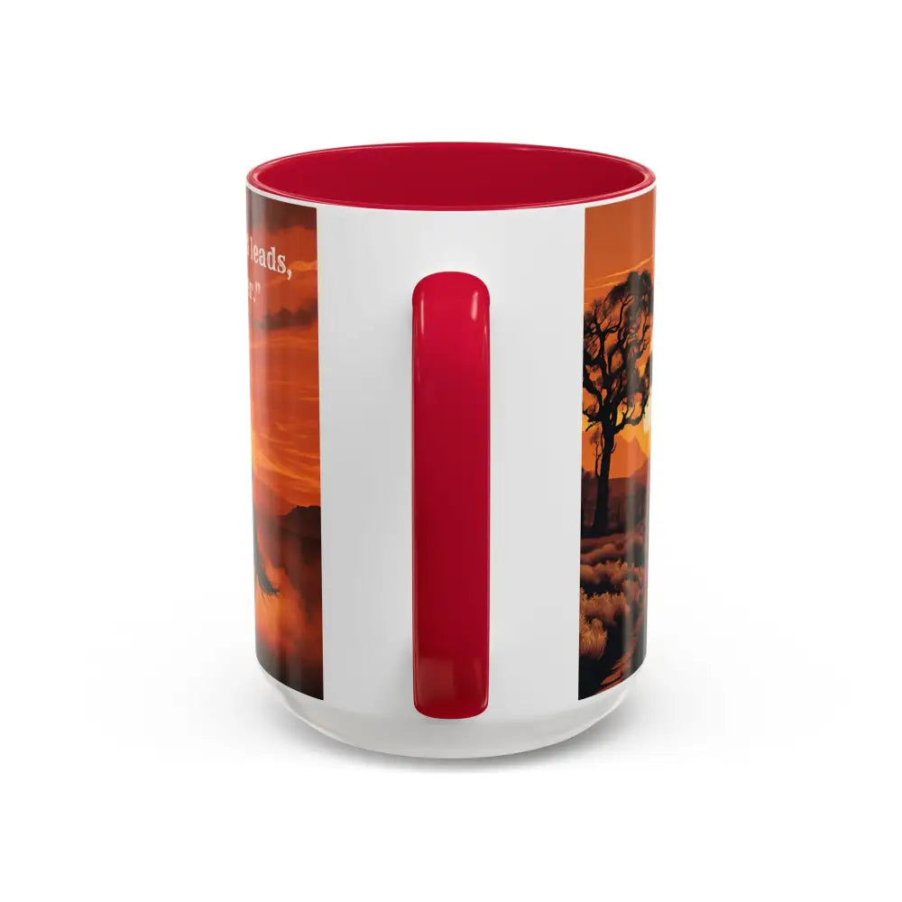 Country Western Mug Ride into the Sunset Inspirational Coffee Mug 15oz 2 Sided Cup Design - Mugs