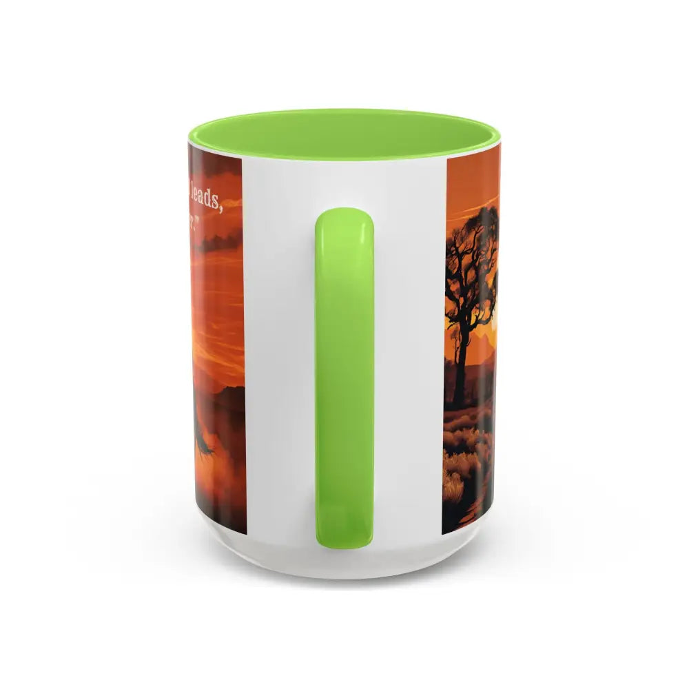 Country Western Mug Ride into the Sunset Inspirational Coffee Mug 15oz 2 Sided Cup Design - Mugs