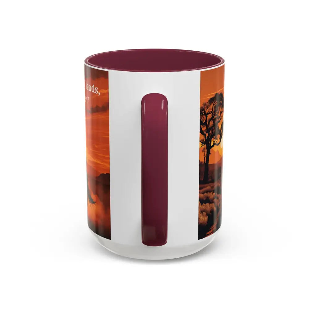 Country Western Mug Ride into the Sunset Inspirational Coffee Mug 15oz 2 Sided Cup Design - Mugs