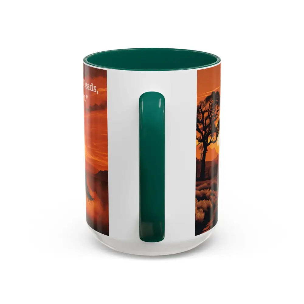 Country Western Mug Ride into the Sunset Inspirational Coffee Mug 15oz 2 Sided Cup Design - Mugs