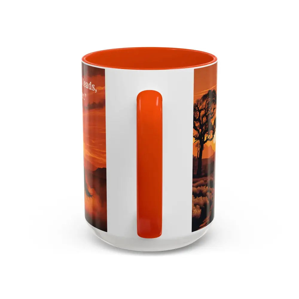 Country Western Mug Ride into the Sunset Inspirational Coffee Mug 15oz 2 Sided Cup Design - Mugs