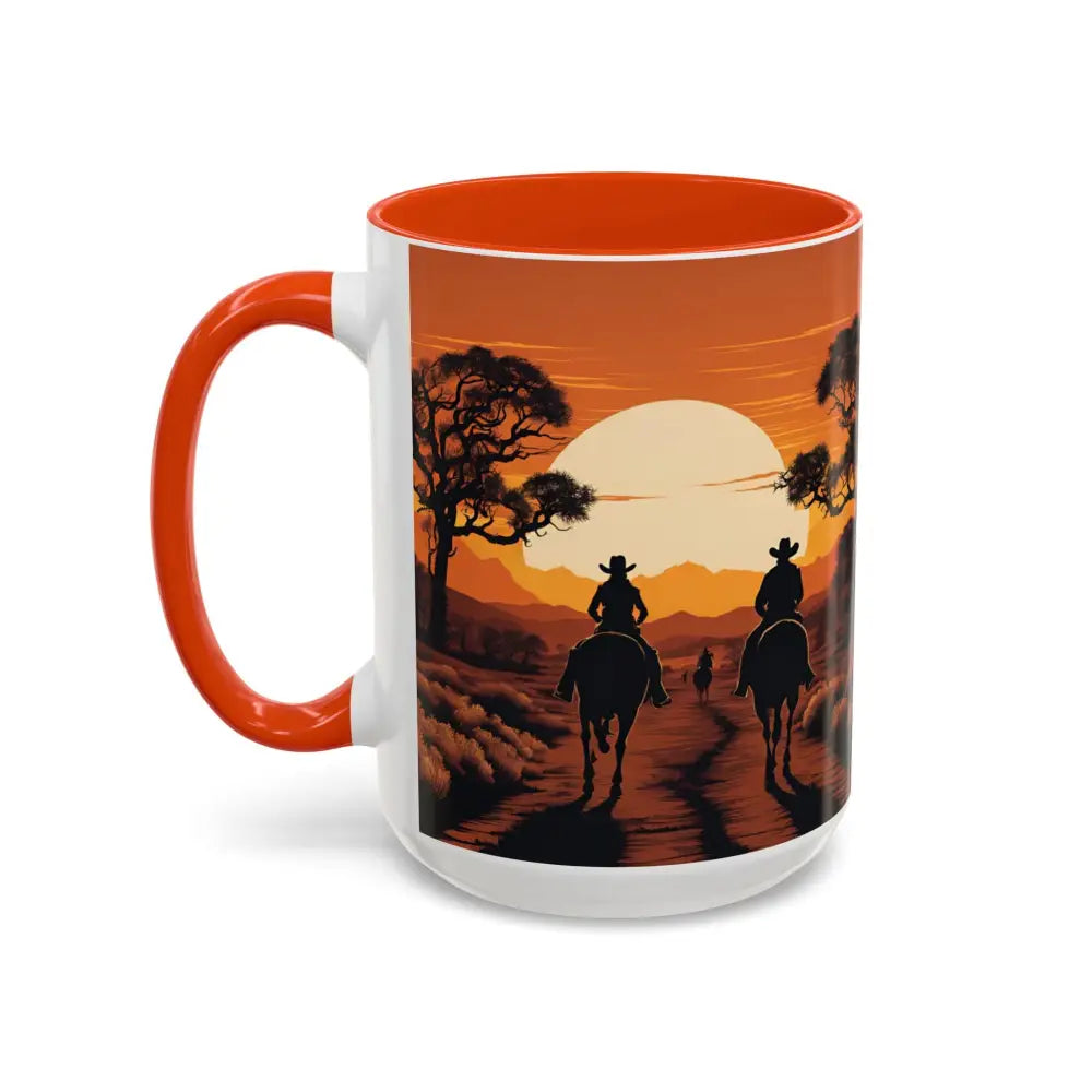 Country Western Mug Ride into the Sunset Inspirational Coffee Mug 15oz 2 Sided Cup Design - Mugs