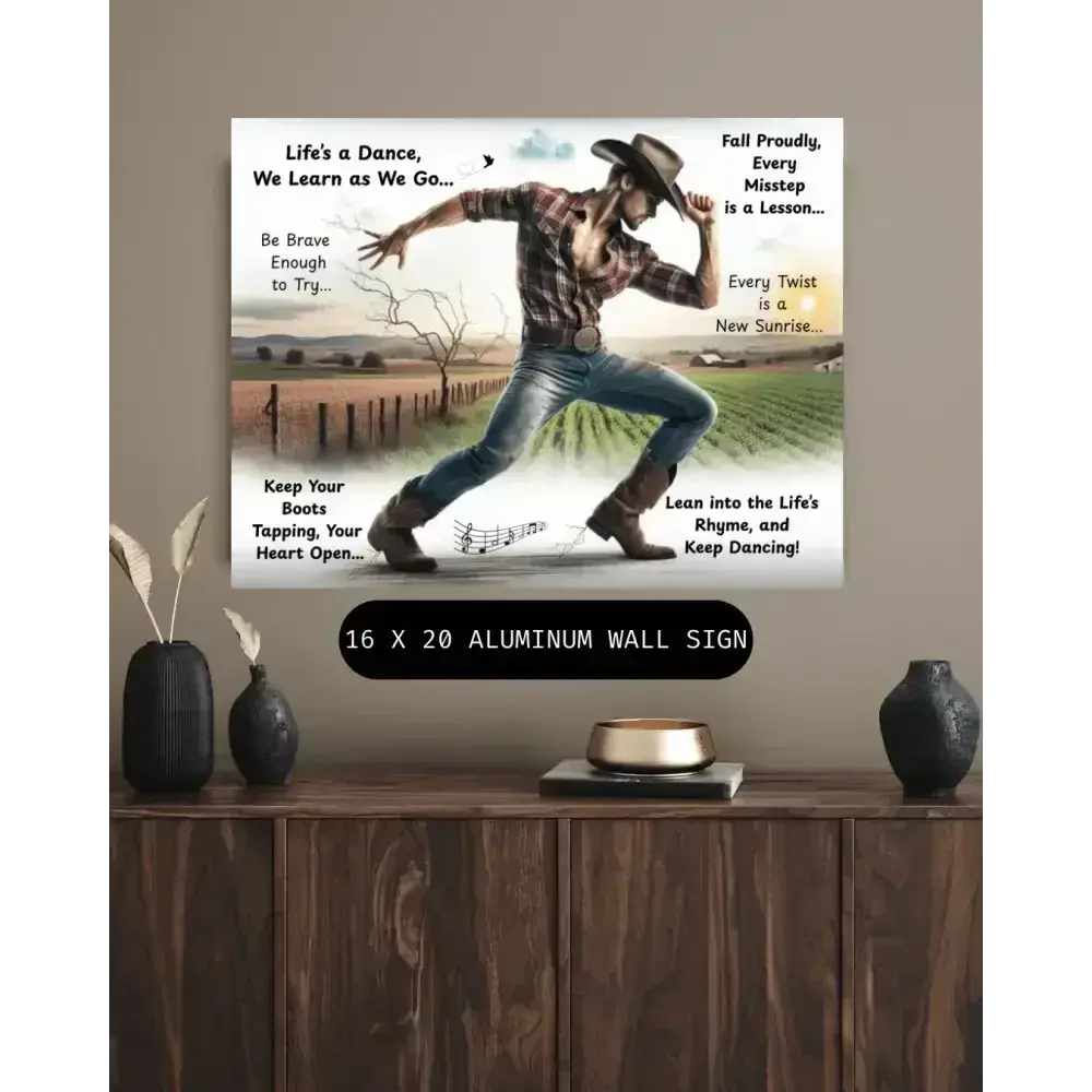 Cowboy Inspirational Metal Art Sign, Western Art Décor Aluminum Signs - The Best New Thing