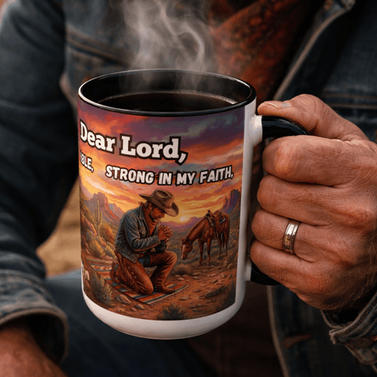 Cowboy Prayer Coffee Mug, Western Mugs, Religious Gifts, Cowboy Gifts