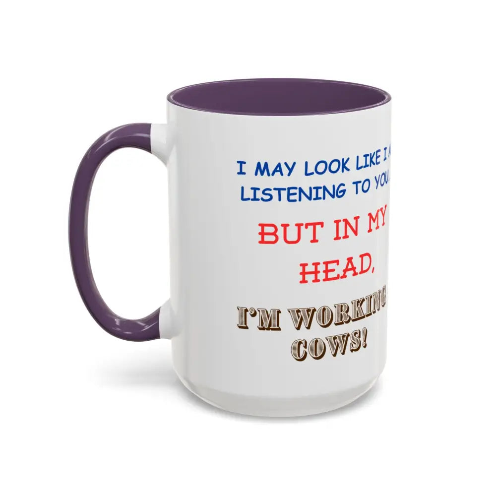 Cowboys Mugs Working Cow Coffee Mug Country Coffee Mugs Farm Gifts for Him 15oz - 15oz / Purple - Mug