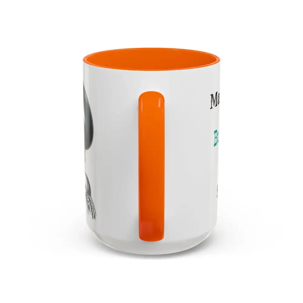 Cowgirl Coffee Mug with orange handle, perfect for coffee lovers and western enthusiasts.