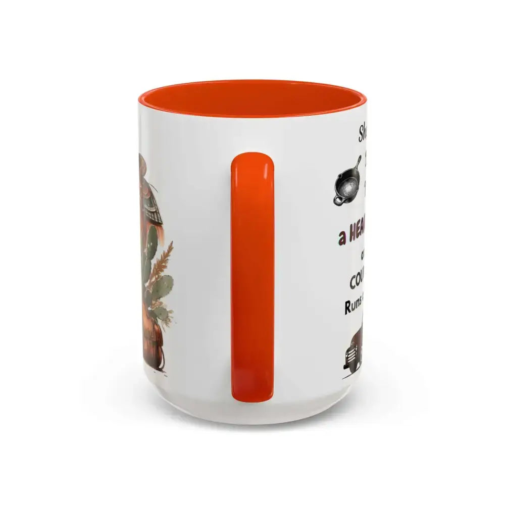 Cowgirl Tough 15oz Mug – “Spine Like a Skillet Heart Like a Truck” Inspirational Western Gift Cowgirl Coffee Mugs - Mugs