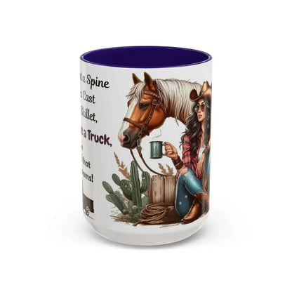 Cowgirl Tough 15oz Mug – “Spine Like a Skillet Heart Like a Truck” Inspirational Western Gift Cowgirl Coffee Mugs