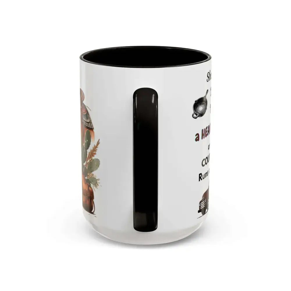 Cowgirl Tough 15oz Mug – “Spine Like a Skillet Heart Like a Truck” Inspirational Western Gift Cowgirl Coffee Mugs - Mugs